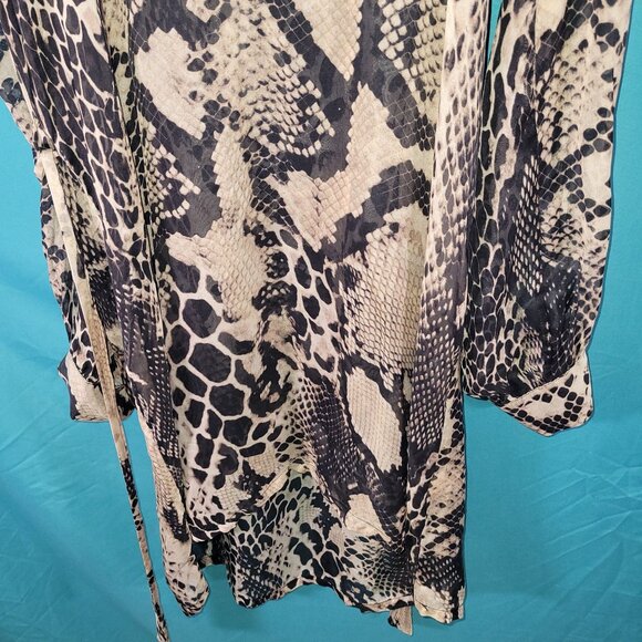 Tyler Kim Womens Snake Print Long Sleeve Dress Size L - Picture 3 of 13